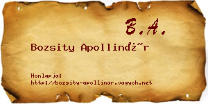 Bozsity Apollinár névjegykártya